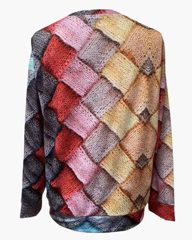 Patterned Knit Sweater for Women