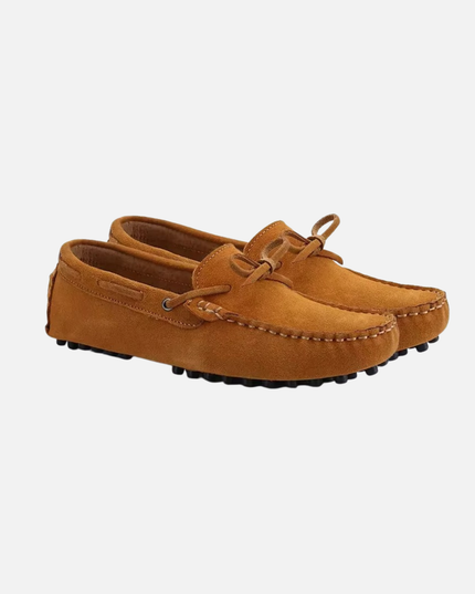 Men’s Slip-On Loafers – Bow Detail & Textured Sole