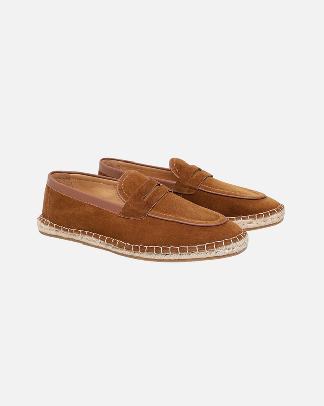 Men’s Slip-On Espadrille Loafers – Strap Detail & Braided Sole