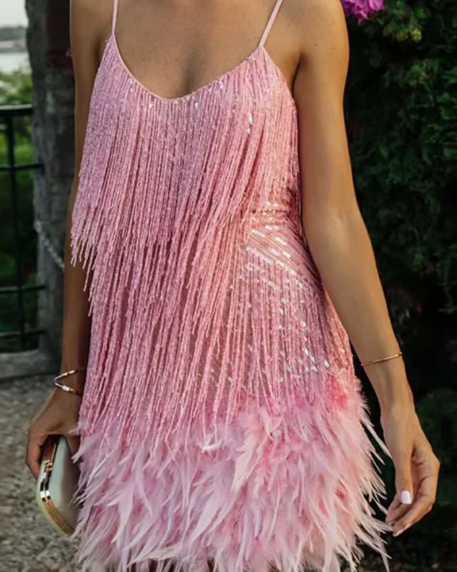 Jane | Feather Mini Dress