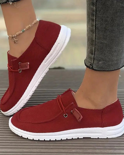 Margaret - Ribbed Slip-On Flats for Effortless Style