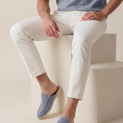 Men’s Slip-On Mules – Open Heel & Stitched Detail