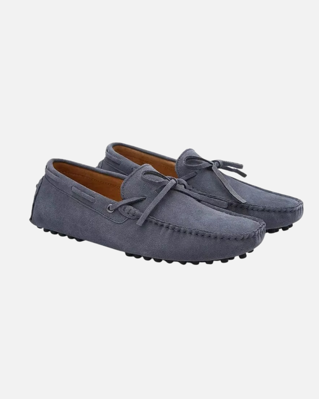 Men’s Slip-On Loafers – Bow Detail & Textured Sole