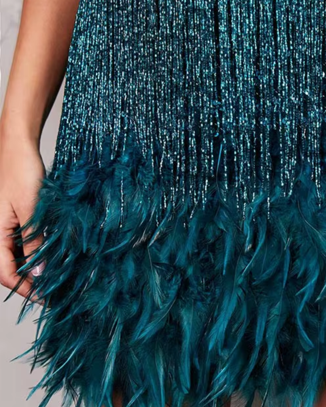 Jane | Feather Mini Dress