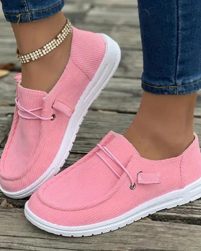 Margaret - Ribbed Slip-On Flats for Effortless Style