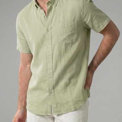 Men’s Short Sleeve Shirt – Button-Up & Chest Pocket
