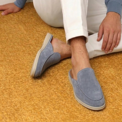 Men’s Slip-On Mules – Open Heel & Stitched Detail