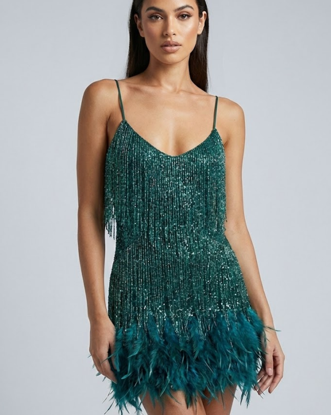 Jane | Feather Mini Dress