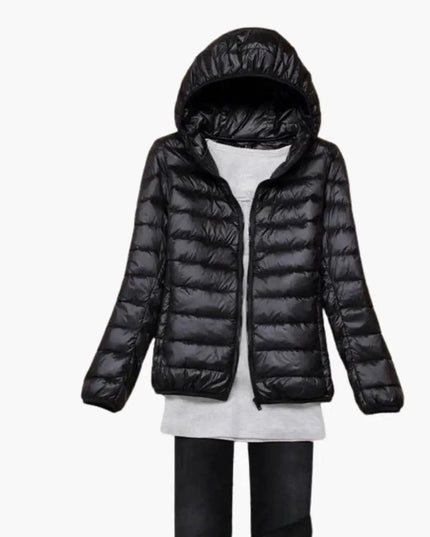 Women’s Down Jacket with Hood and Zipper