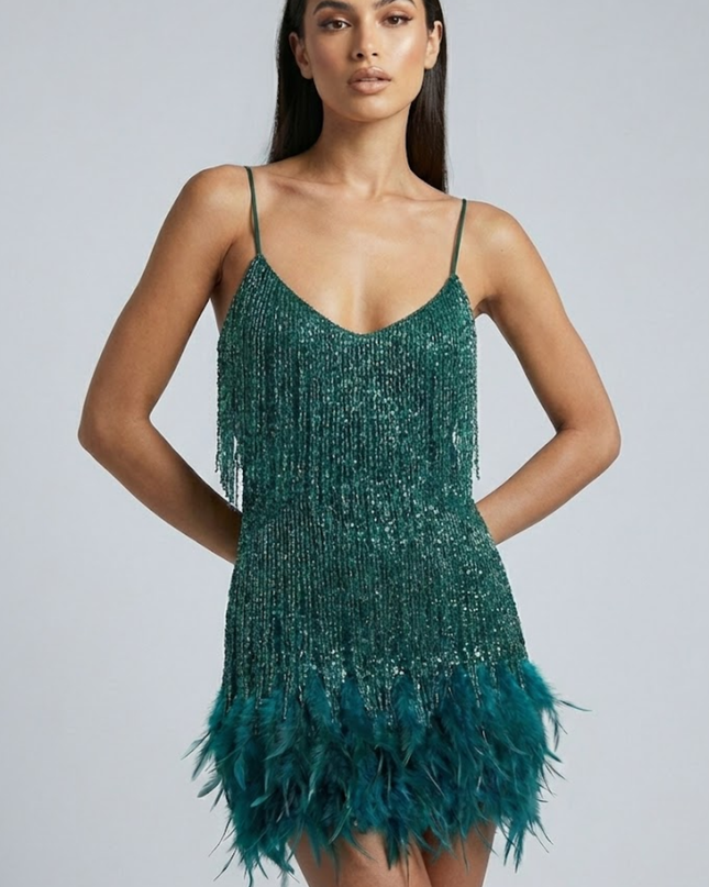 Jane | Feather Mini Dress