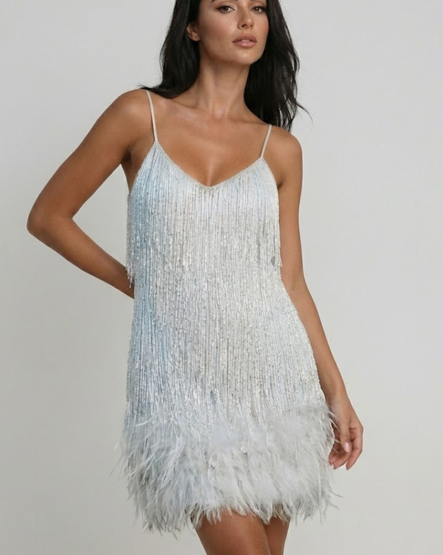 Jane | Feather Mini Dress