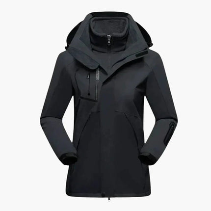 Women's Ski Jacket with Zipper and Removable Lining
