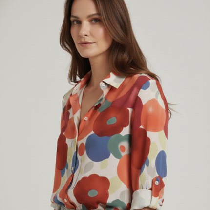 Aylin | Button Blouse with Floral Print