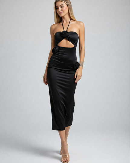 Rosalia | Midi Dress with Halter Neck