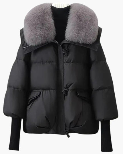 Elegant Women's Winter Jacket with Faux Fur Collar – Warm & Stylish