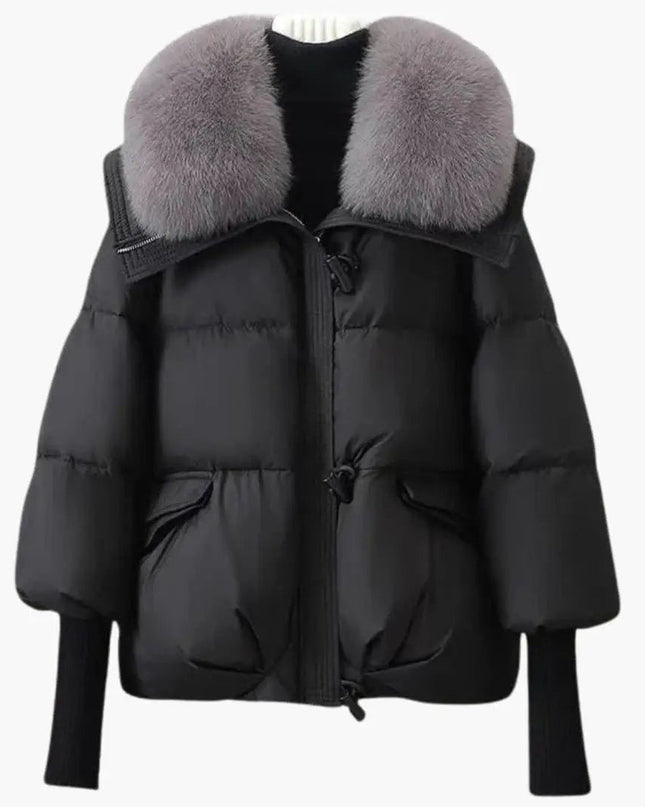 Elegant Women's Winter Jacket with Faux Fur Collar – Warm & Stylish