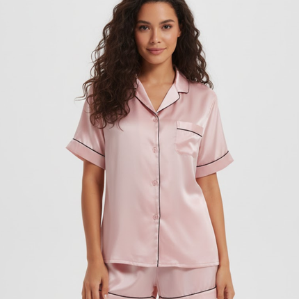 Marise | Short Sleeve Pyjama Set in Pure Silk