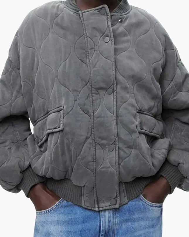 Loose-Fit Bomber Jacket for Women
