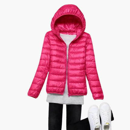 Women’s Down Jacket with Hood and Zipper