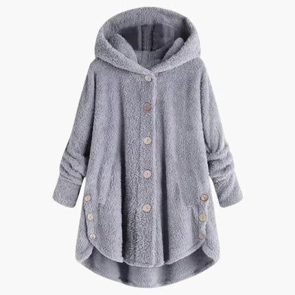 Women's Jacket with Hood and Button Closure