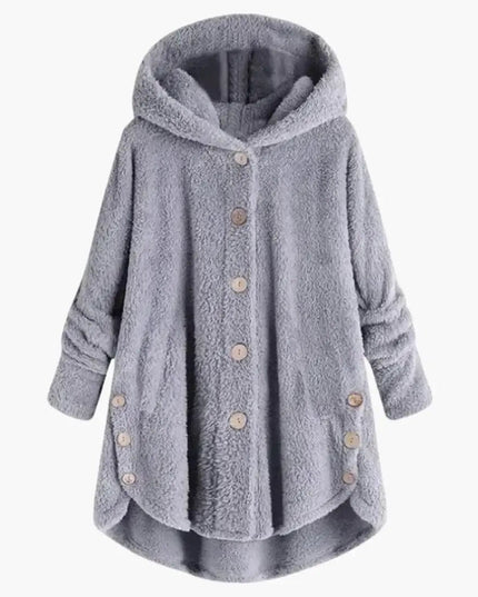 Women's Jacket with Hood and Button Closure