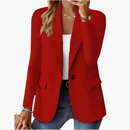 Women's Blazer with Notched Lapel and Front Button