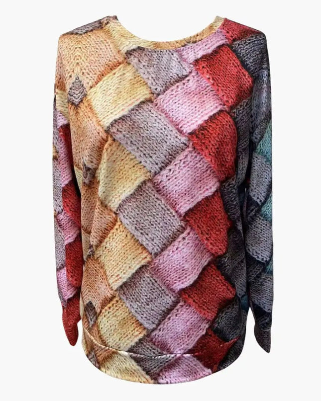 Patterned Knit Sweater for Women