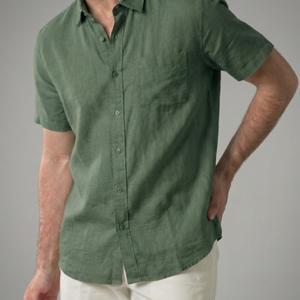 Men’s Short Sleeve Shirt – Button-Up & Chest Pocket
