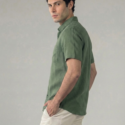 Men’s Short Sleeve Shirt – Button-Up & Chest Pocket
