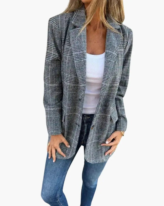Checked Blazer for Women - Tailored Slim Fit Look