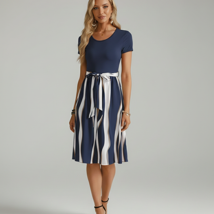 Elina | Midi Dress with Tie Band
