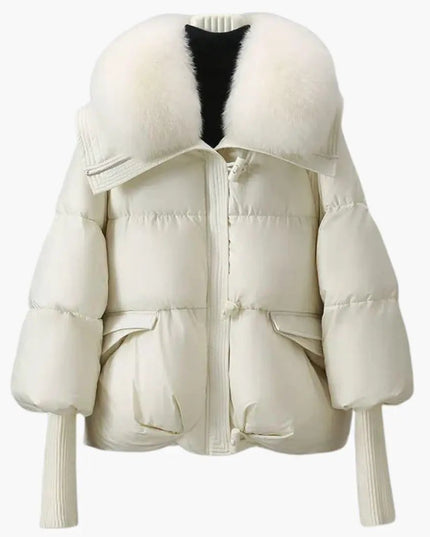 Elegant Women's Winter Jacket with Faux Fur Collar – Warm & Stylish