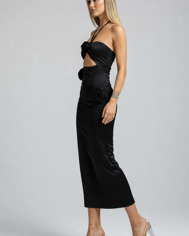 Rosalia | Midi Dress with Halter Neck