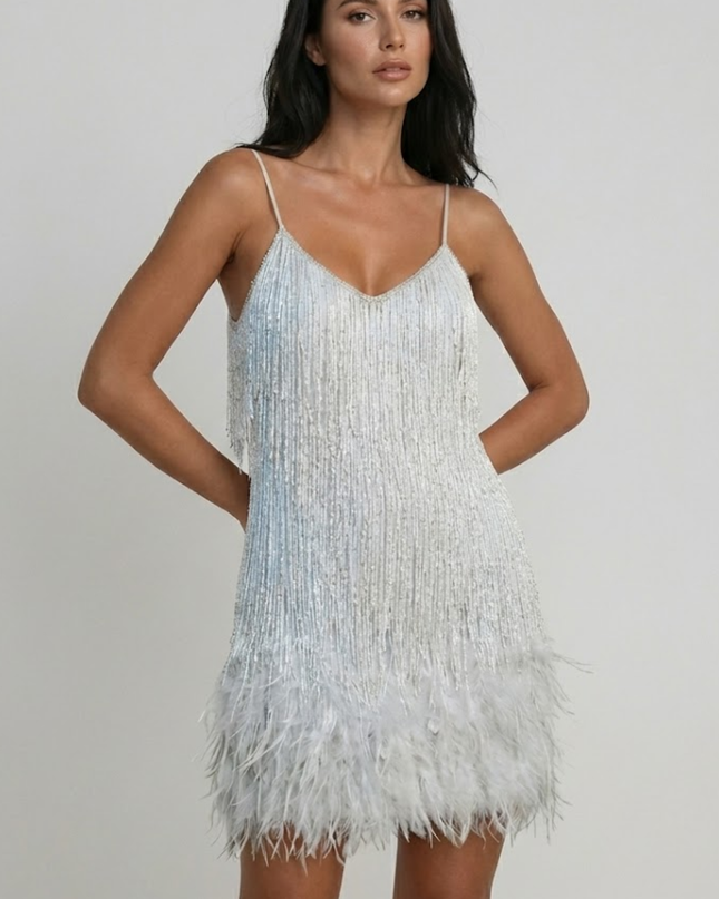 Jane | Feather Mini Dress