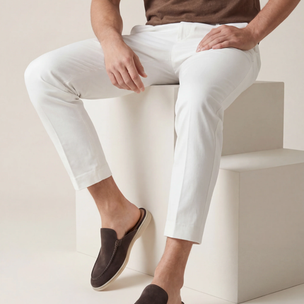 Men’s Slip-On Mules – Open Heel & Stitched Detail