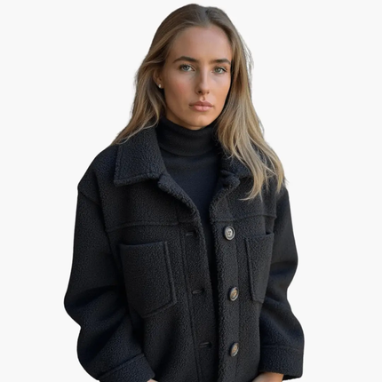 Women's Fleece Jacket with Buttons – Cozy & Warm