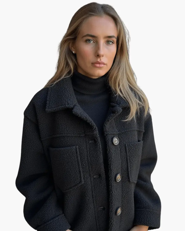 Women's Fleece Jacket with Buttons – Cozy & Warm
