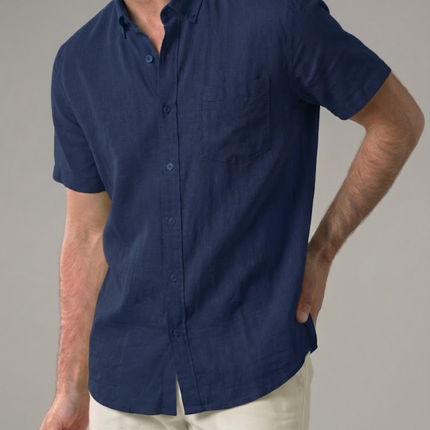 Men’s Short Sleeve Shirt – Button-Up & Chest Pocket
