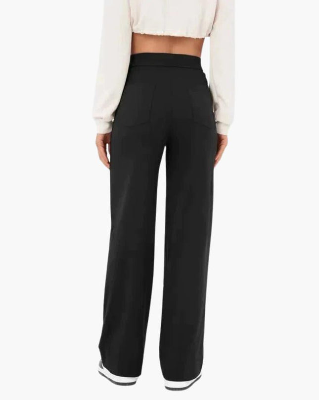 High Waist Palazzo Pants for Women with Button Placket – Stylish & Comfortable