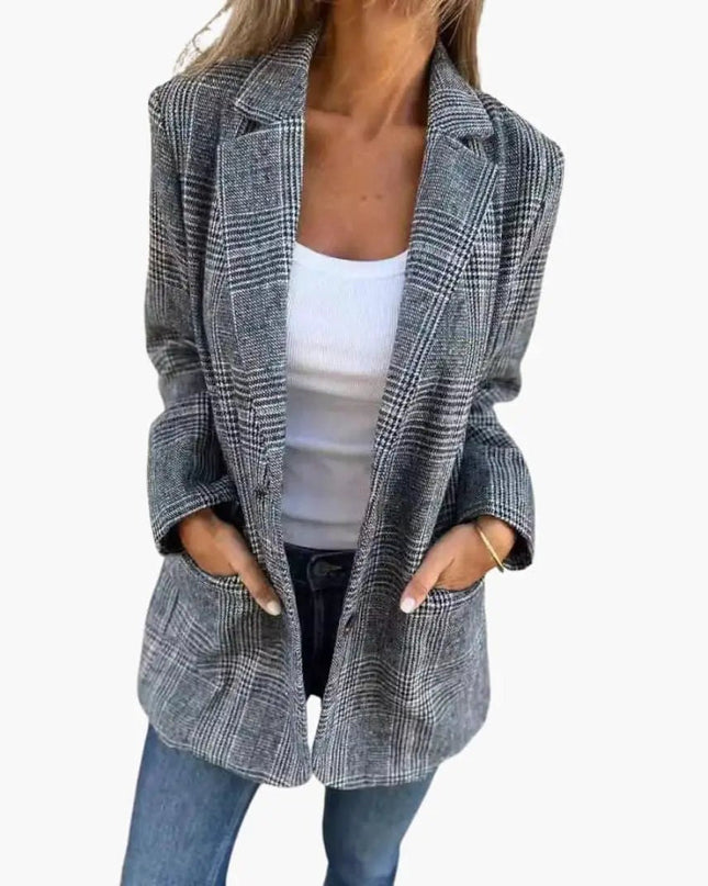 Checked Blazer for Women - Tailored Slim Fit Look