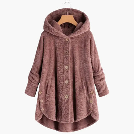Women's Jacket with Hood and Button Closure