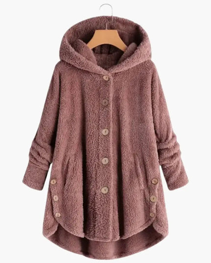 Women's Jacket with Hood and Button Closure