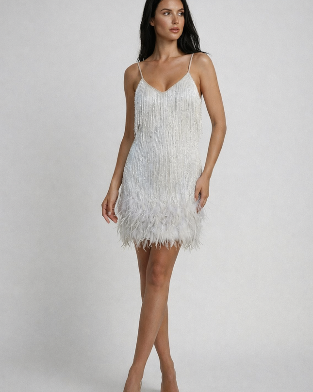 Jane | Feather Mini Dress