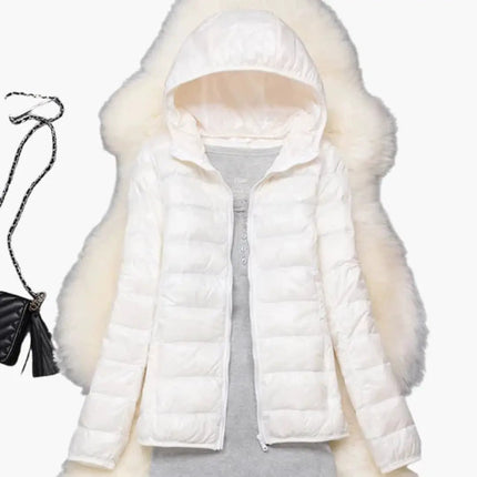 Women’s Down Jacket with Hood and Zipper