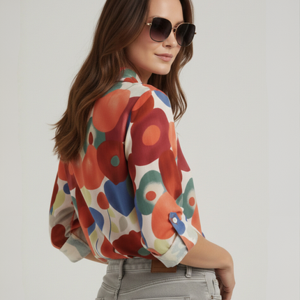 Aylin | Button Blouse with Floral Print
