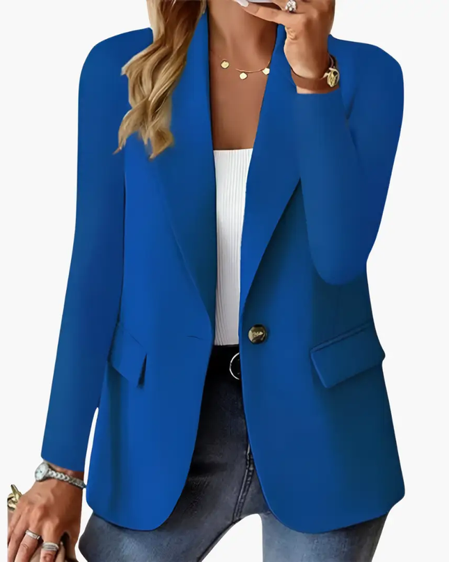 Women's Blazer with Notched Lapel and Front Button