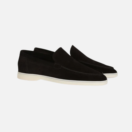 Men’s Slip-On Loafers – Stitched Detail & White Sole