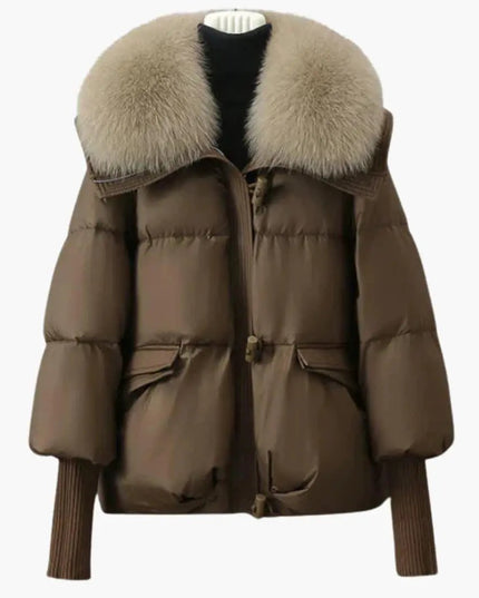 Elegant Women's Winter Jacket with Faux Fur Collar – Warm & Stylish