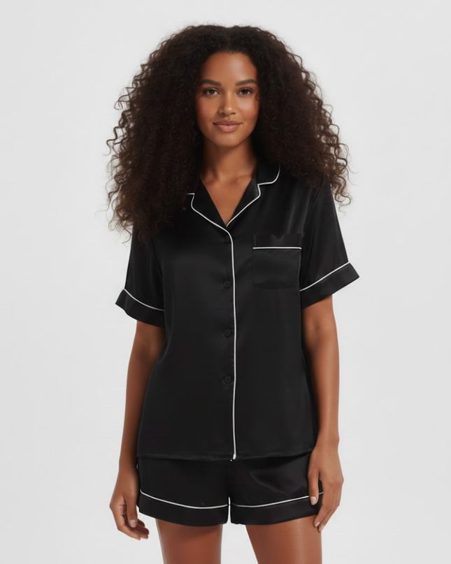 Marise | Short Sleeve Pyjama Set in Pure Silk