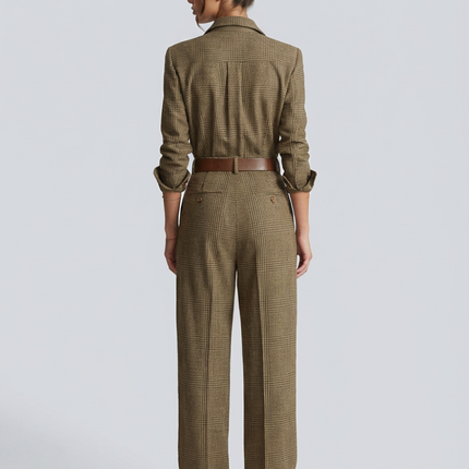 Fiona | Elegant Tweed Jumpsuit with Check Pattern